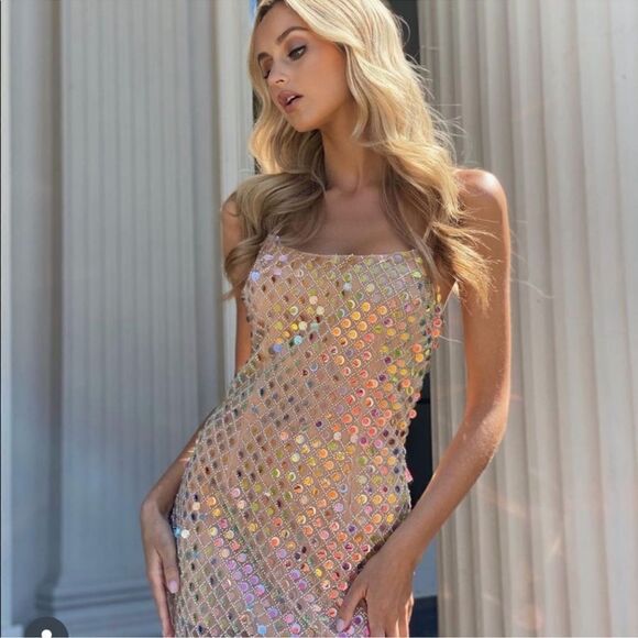 Free People Elliatt Cabana Embellished Midi-Dress/ size XL - Picture 9 of 14